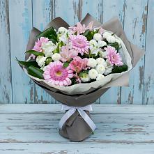 Букет цветов из:  Герберы, Альстромерии и Хризантемы #REPLACE_PRED# Струнино