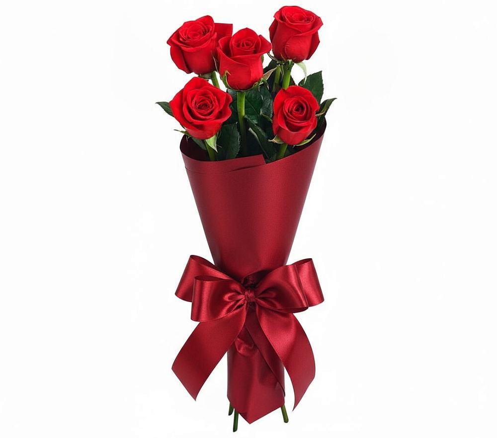 Букет 5 Красных роз Эдлесс Лав в Струнино
