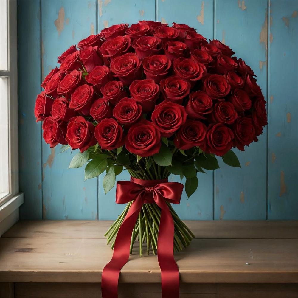 Букет Красные розы Блэк Меджик в Струнино