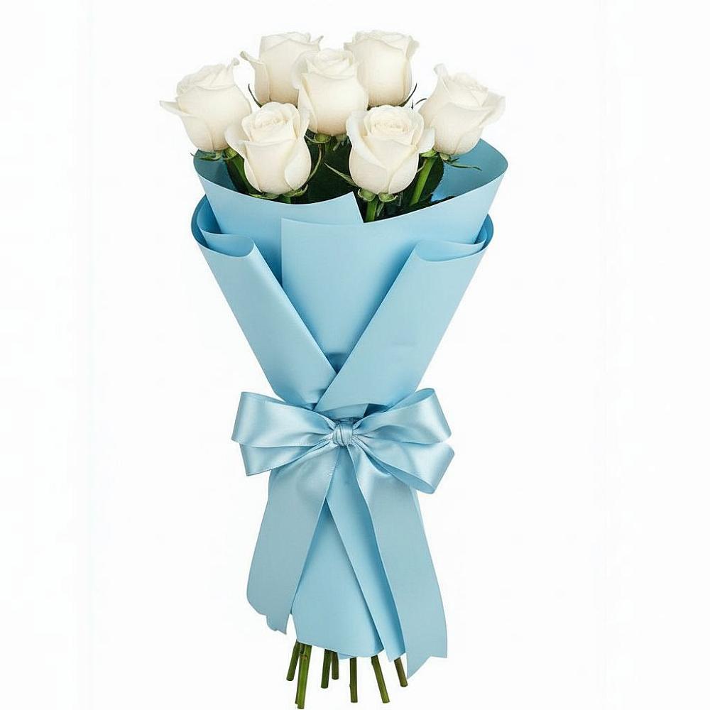 Букет 7 белых роз Проуд в Струнино