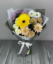 Букет цветов из:  Розы, Герберы и Хризантемы в Струнино