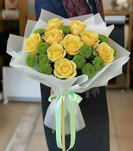 Букет цветов из:  Хризантемы и Розы #REPLACE_PRED# Струнино