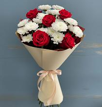 Букет цветов из:  Розы и Хризантемы в Струнино