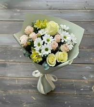 Букет цветов из:  Альстромерии, Розы и Хризантемы в Струнино