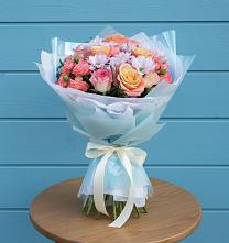 Букет цветов из:  Хризантемы и Розы в Струнино