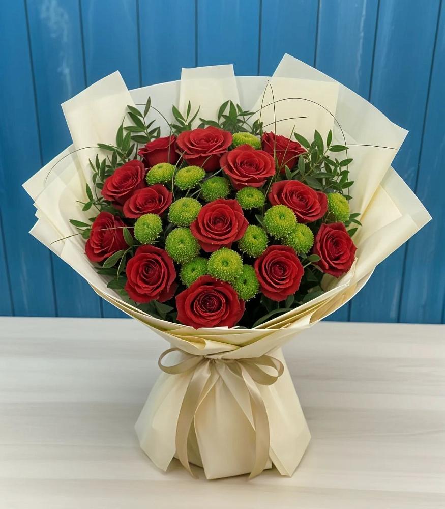 Букет цветов из: Розы и Хризантемы в Струнино