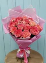 Букет 15 Розовых роз Равель #REPLACE_PRED# Струнино