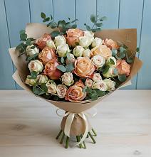 Букет цветов из:  Альстромерии и Розы #REPLACE_PRED# Струнино